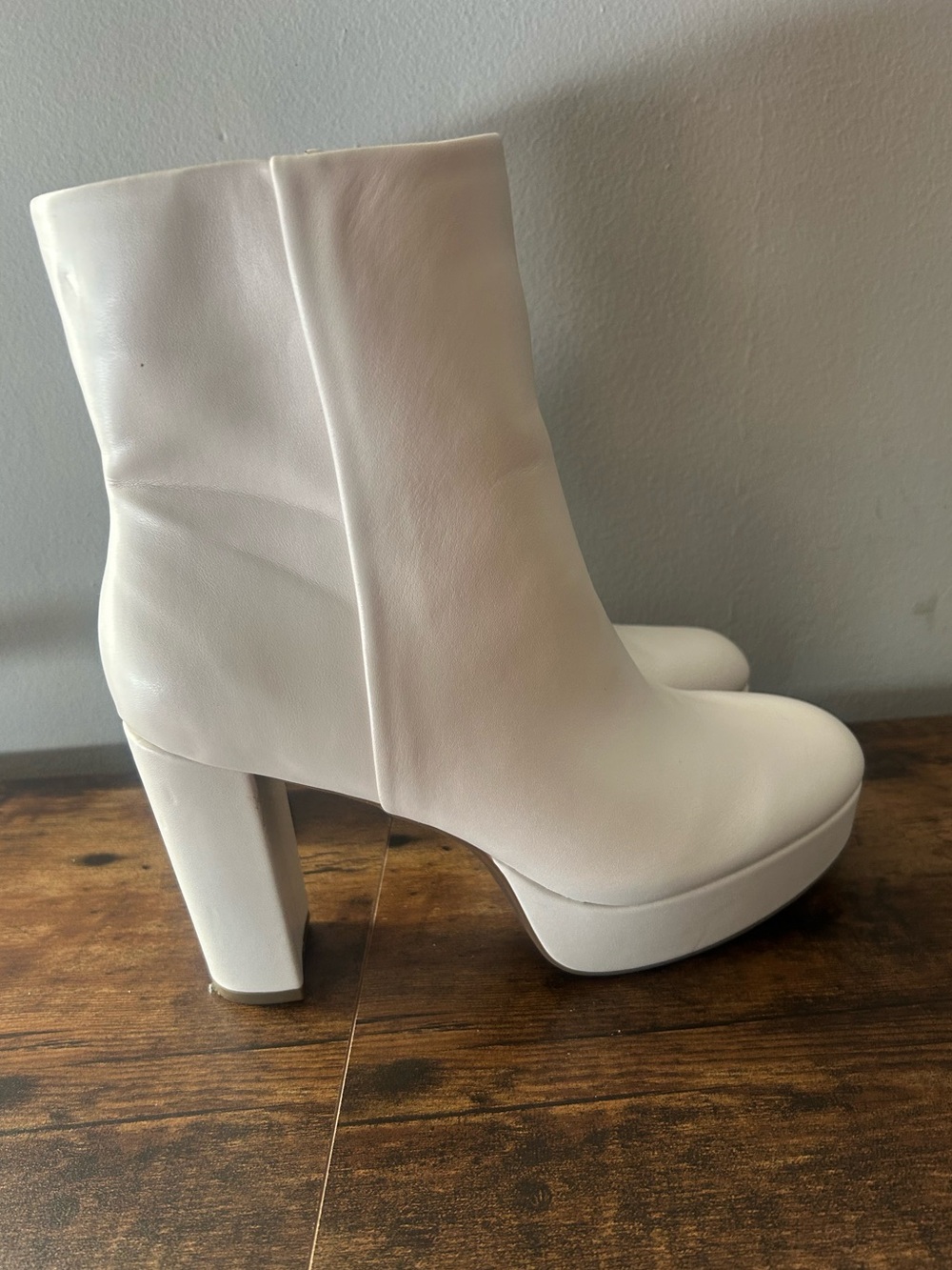 White Platform Ankle Boots - Women's Fashion Heeled Boots
